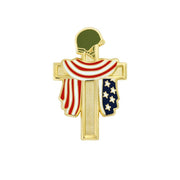 Fallen Heroes Flag and Cross Pin - PatriotDepot.com