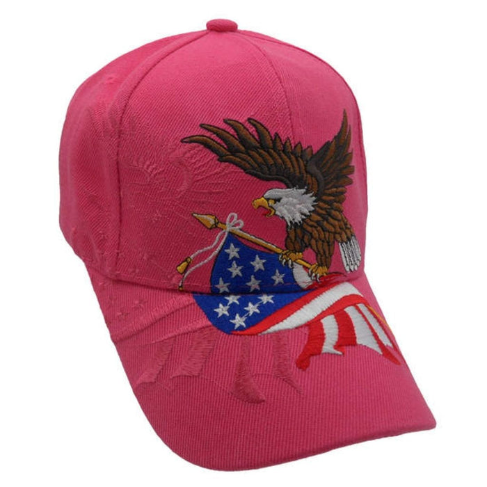 American Flying Eagle Custom Embroidered Shadow Hat (Dark Pink)