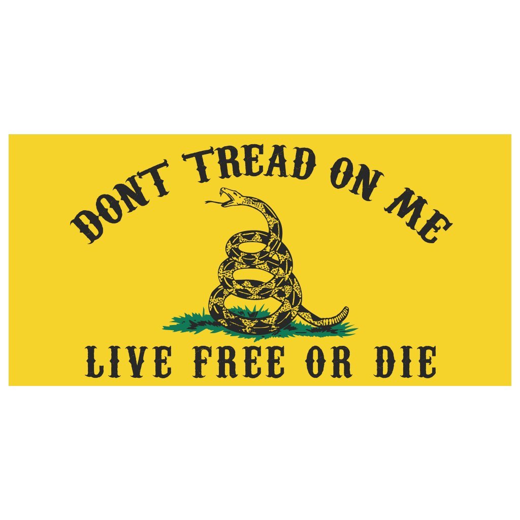 Gadsden Don't Tread on Me, Live Free or Die Bumper Sticker - PatriotDepot.com