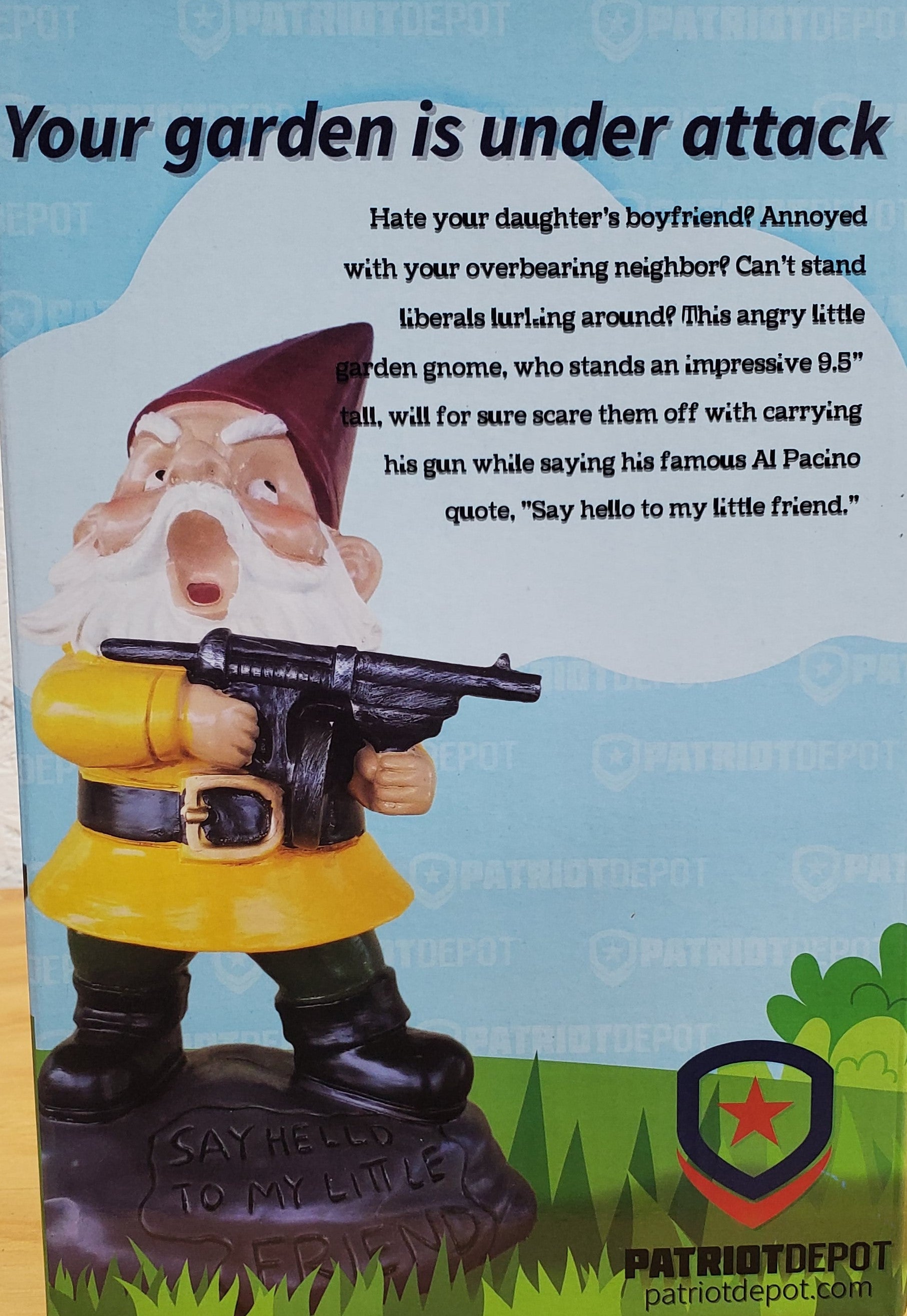Garden Gnome With Gun (Say Hello to My Little Friend!) - PatriotDepot.com