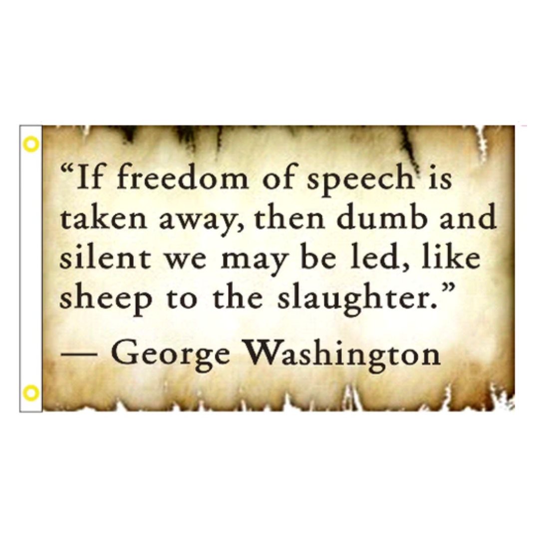 George Washington "Freedom of Speech" 3'x5' Flag (Distressed) - PatriotDepot.com