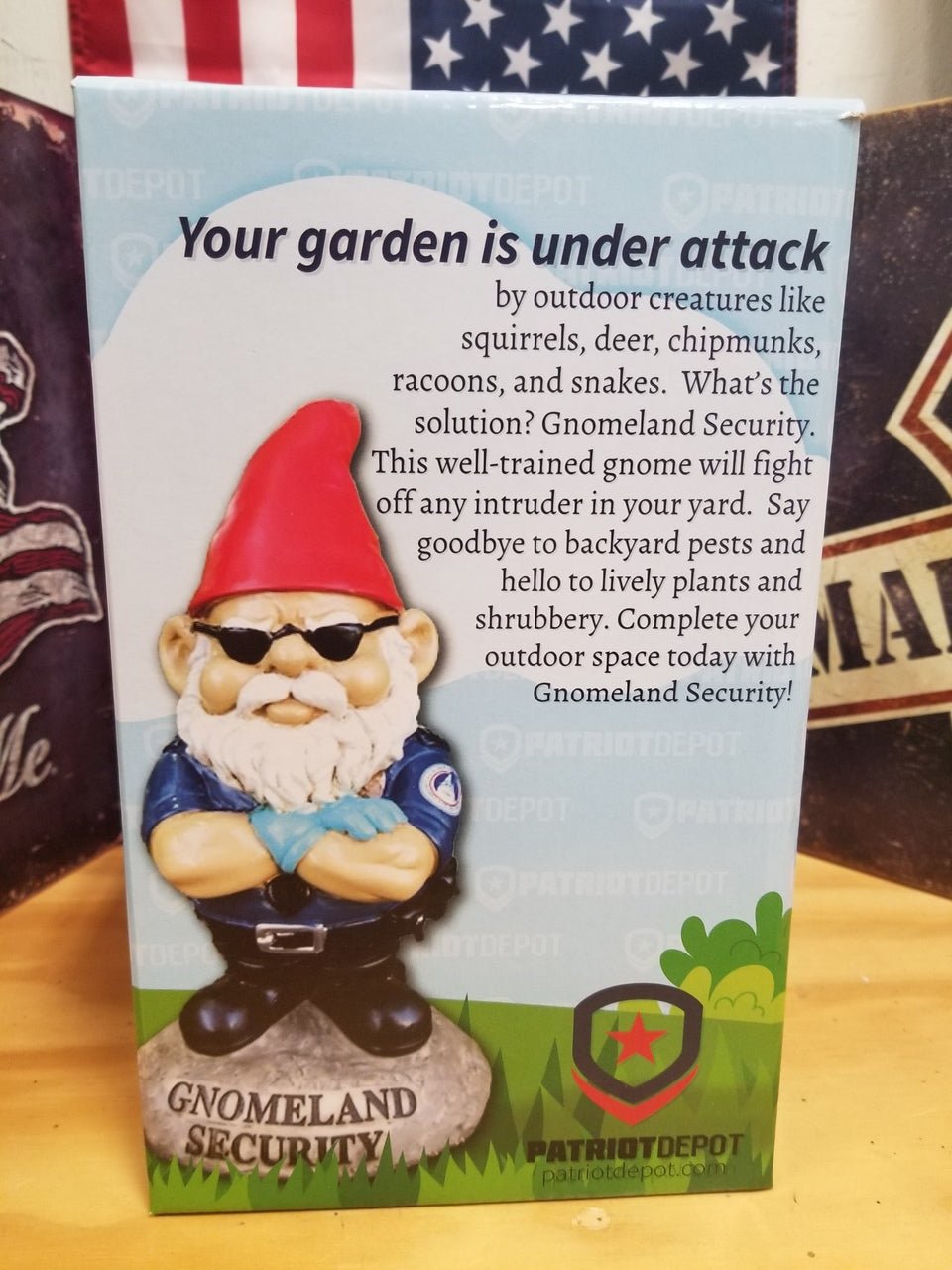 Gnomeland Security Garden Gnome - PatriotDepot.com