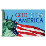 God Bless America Lady Liberty USA 3'x5' Flag - PatriotDepot.com