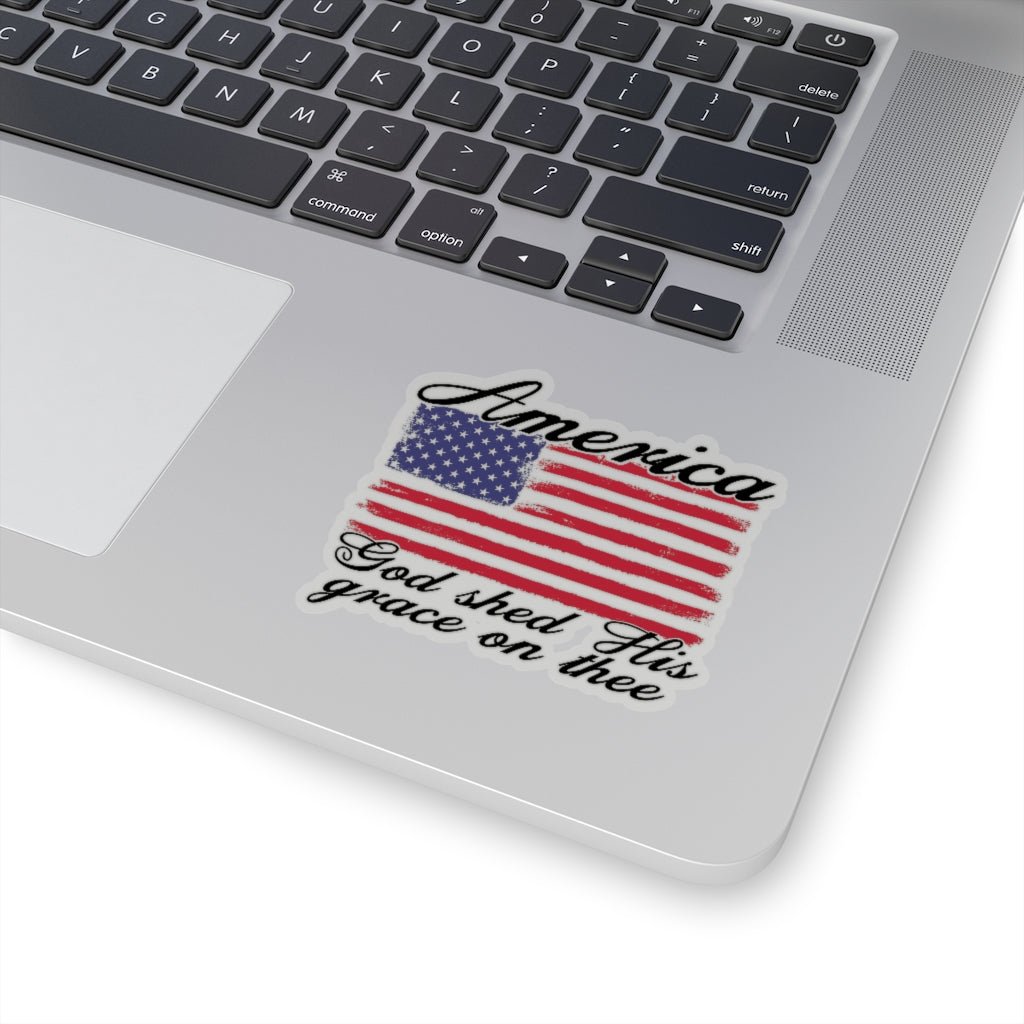 God Shed His Grace Kiss - Cut Stickers (4 sizes) - PatriotDepot.com