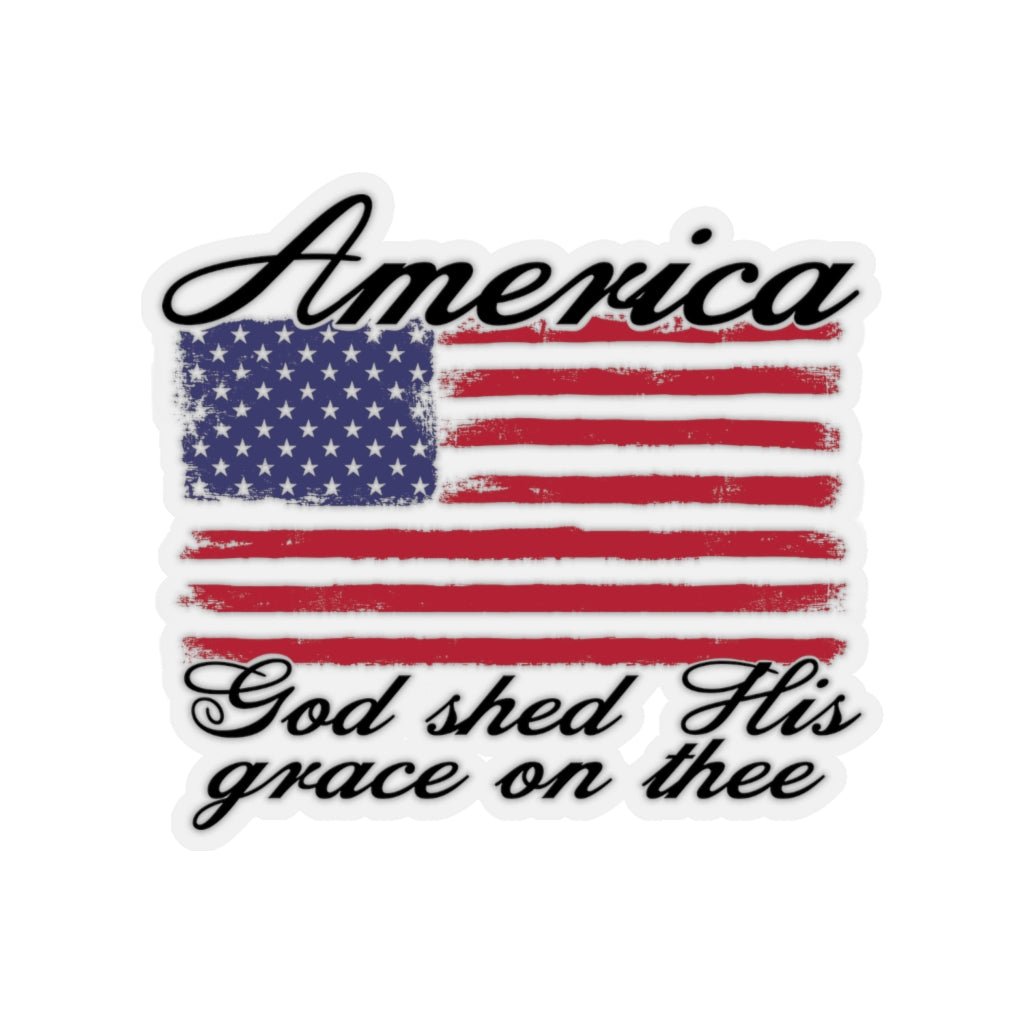 God Shed His Grace Kiss - Cut Stickers (4 sizes) - PatriotDepot.com