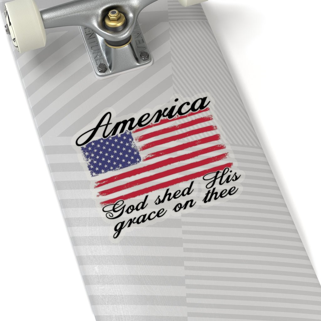 God Shed His Grace Kiss - Cut Stickers (4 sizes) - PatriotDepot.com