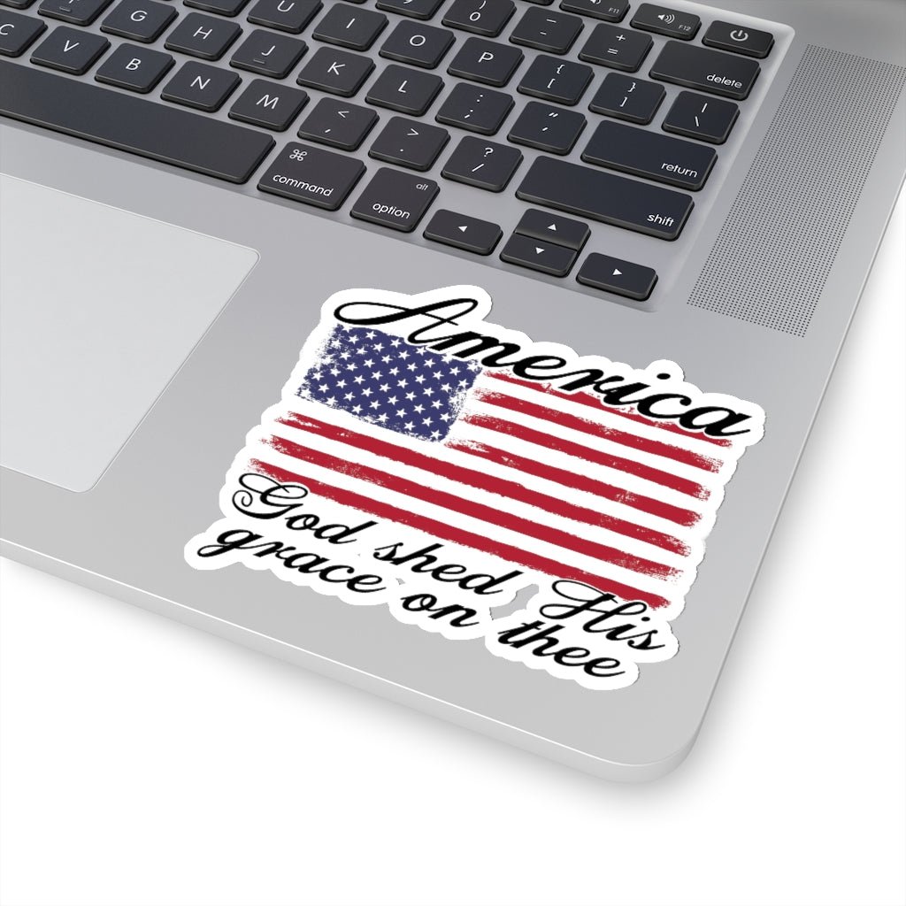 God Shed His Grace Kiss - Cut Stickers (4 sizes) - PatriotDepot.com