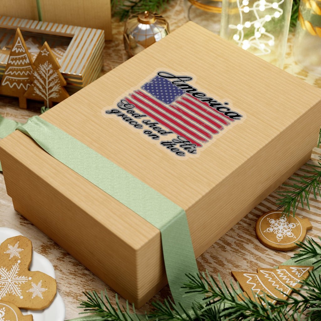 God Shed His Grace Kiss - Cut Stickers (4 sizes) - PatriotDepot.com