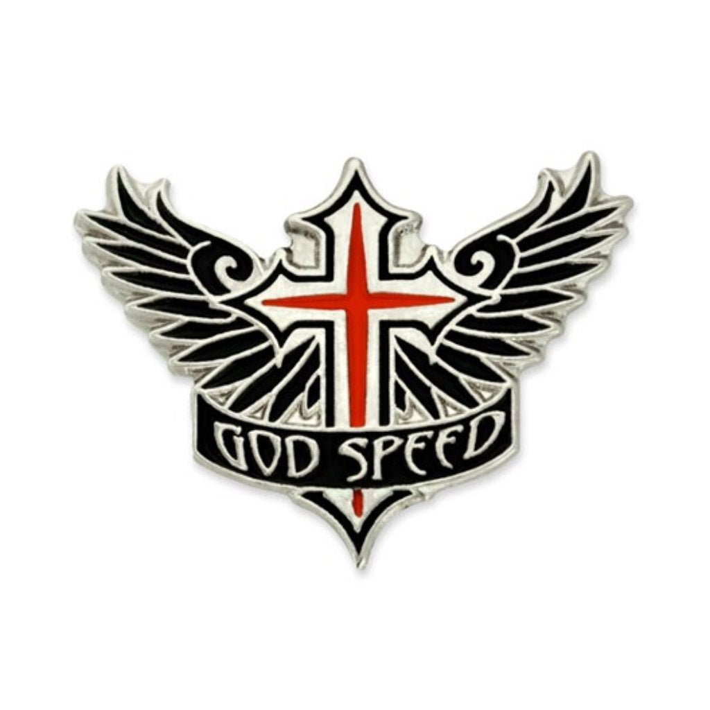 God Speed Nickel Plated Lapel Pin - PatriotDepot.com
