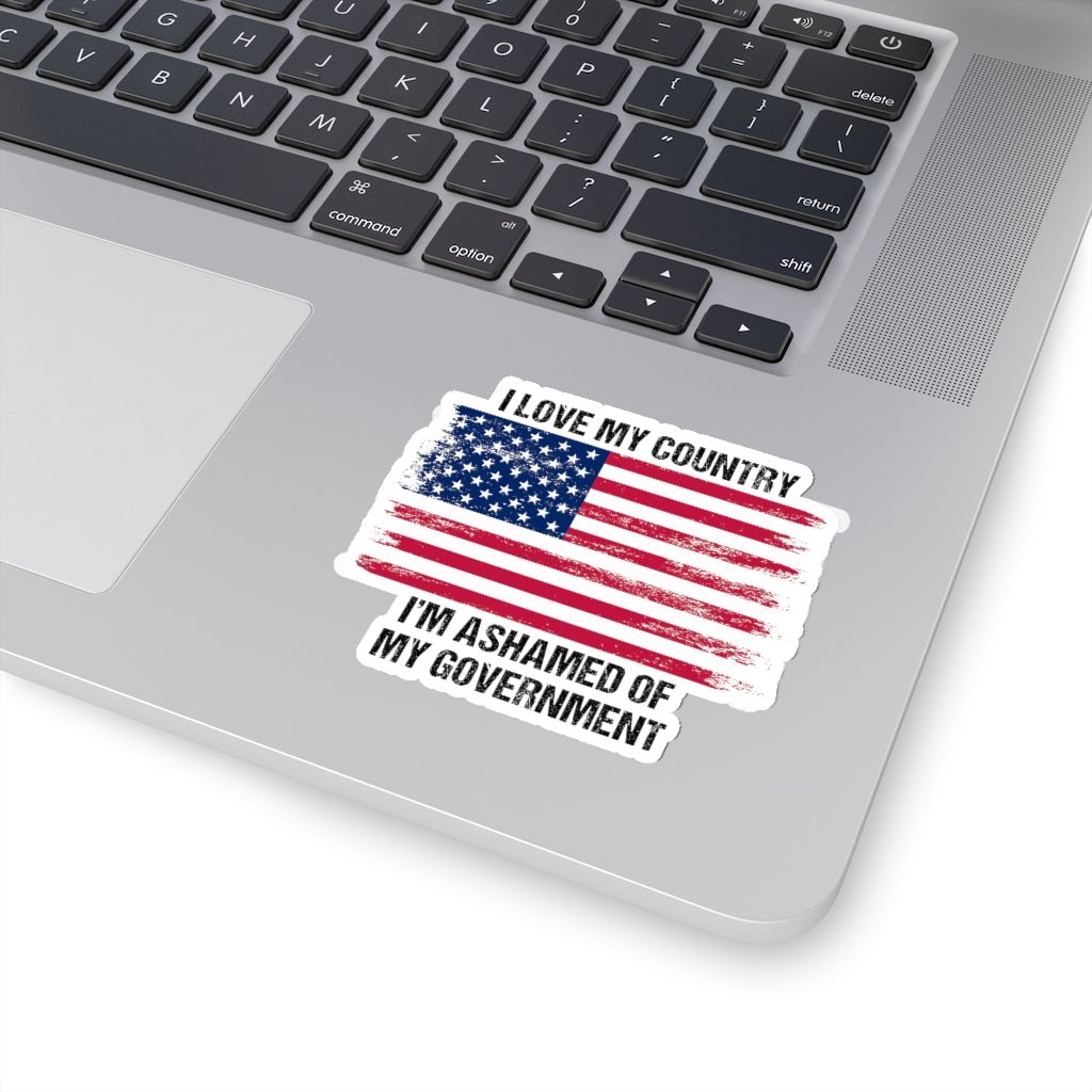I Love My Country Kiss - Cut Stickers (4 sizes) - PatriotDepot.com