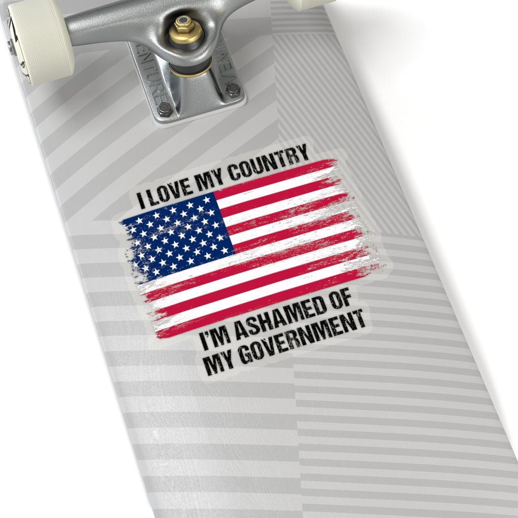 I Love My Country Kiss - Cut Stickers (4 sizes) - PatriotDepot.com