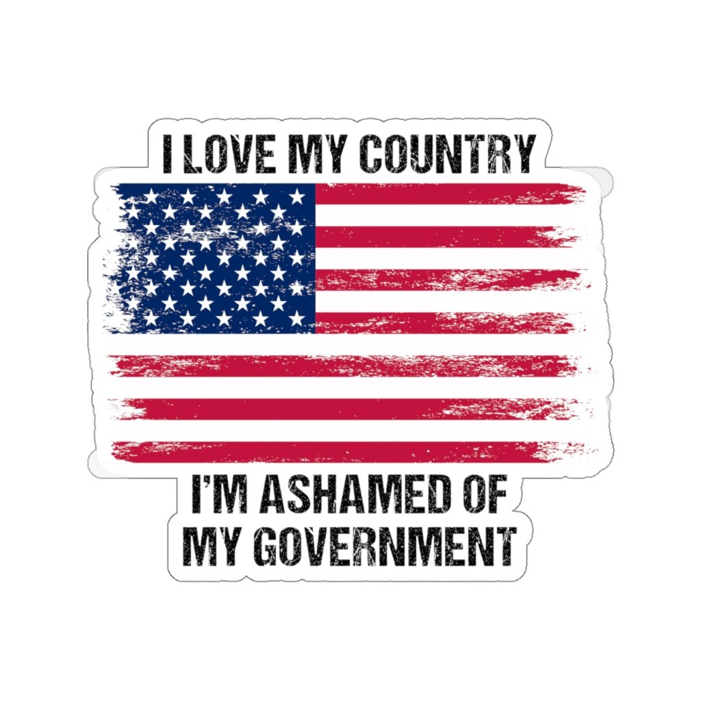 I Love My Country Kiss - Cut Stickers (4 sizes) - PatriotDepot.com