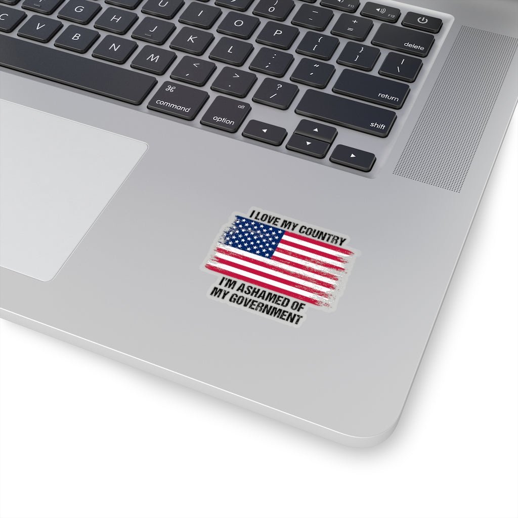 I Love My Country Kiss - Cut Stickers (4 sizes) - PatriotDepot.com