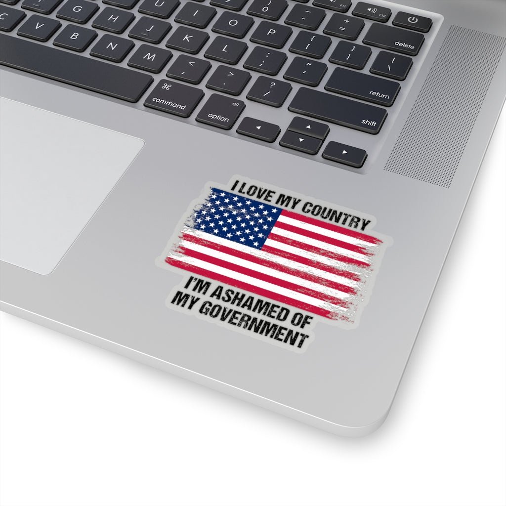 I Love My Country Kiss - Cut Stickers (4 sizes) - PatriotDepot.com