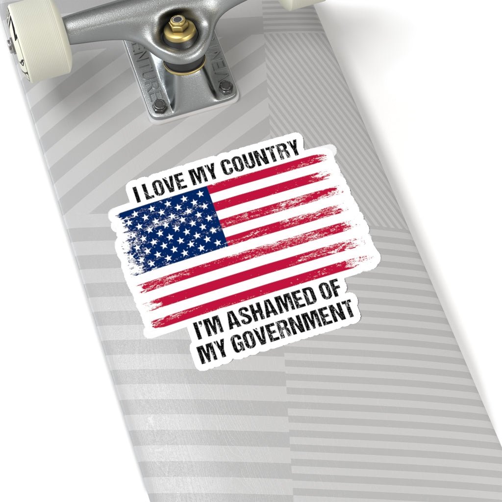 I Love My Country Kiss - Cut Stickers (4 sizes) - PatriotDepot.com