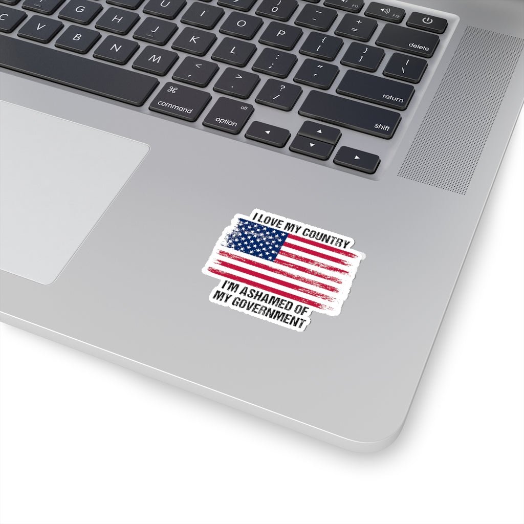 I Love My Country Kiss - Cut Stickers (4 sizes) - PatriotDepot.com