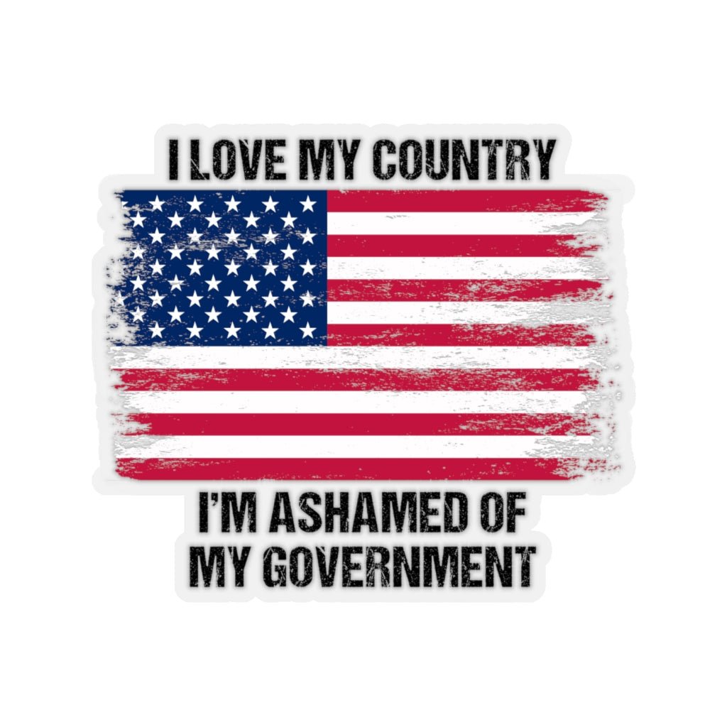 I Love My Country Kiss - Cut Stickers (4 sizes) - PatriotDepot.com