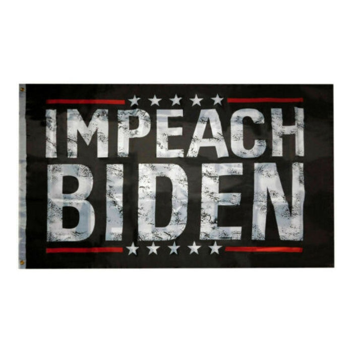 Impeach Biden 3'x5' Distressed Flag (Double-Sided)