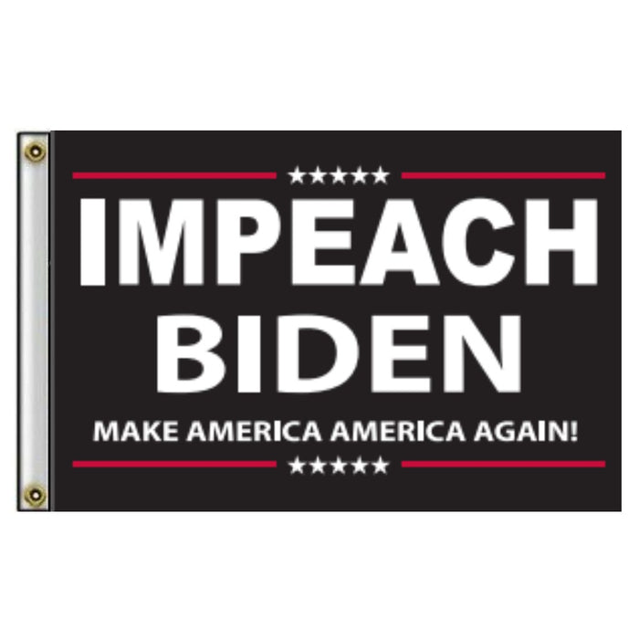 Impeach Biden Make America America Again (BLACK) 3'x5' Flag