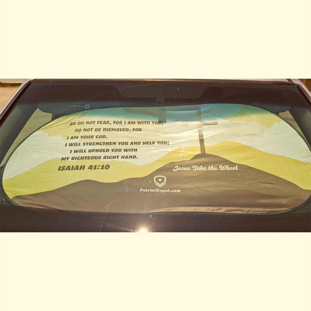 Jesus Take the Wheel Car Sun Shade - PatriotDepot.com