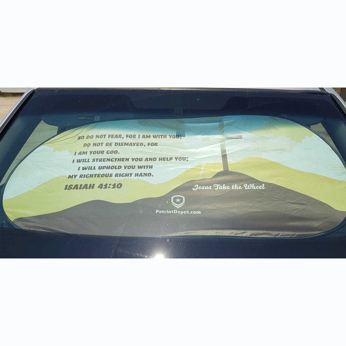 Jesus Take the Wheel Car Sun Shade - PatriotDepot.com