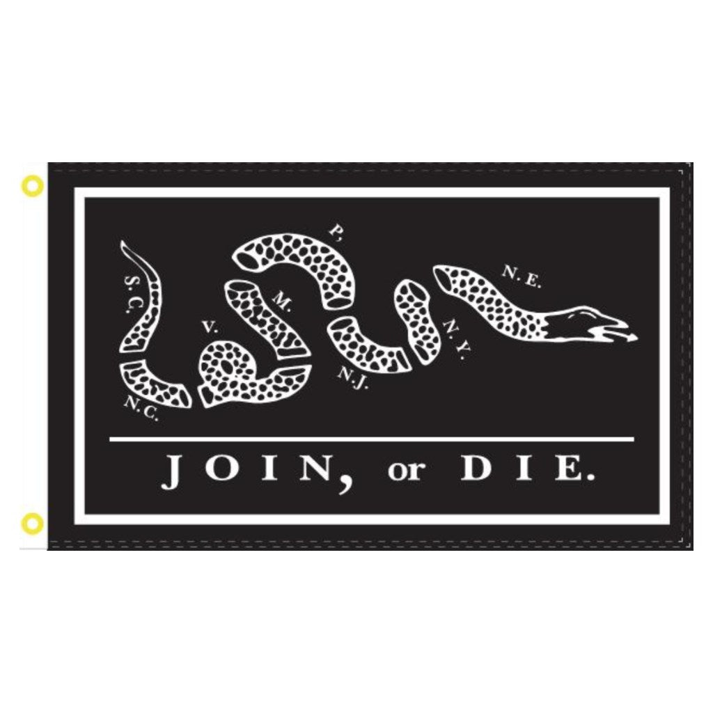Join or Die 3'x5' Flag - PatriotDepot.com