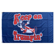 "Keep On Trumpin'" Flag 3' x 5' (Retro - Style) Blue - PatriotDepot.com