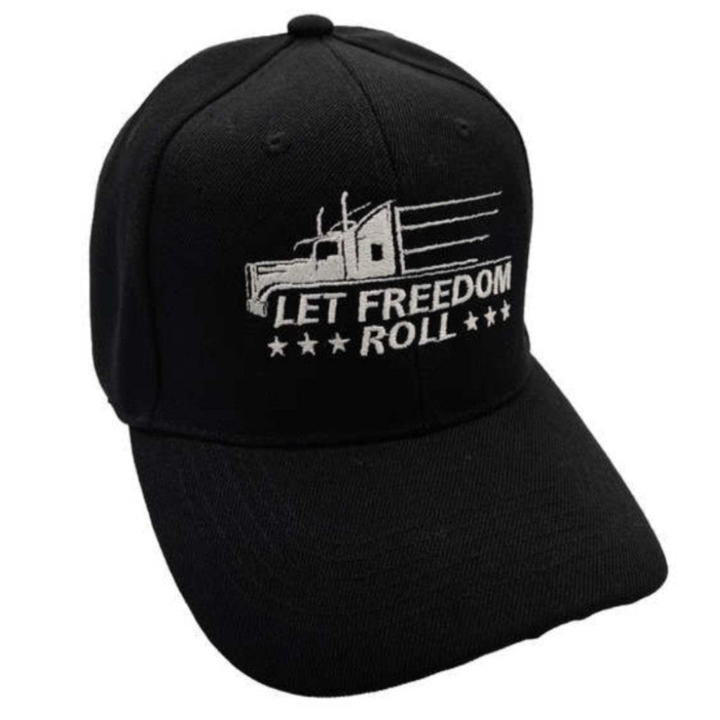 Let Freedom Roll Custom Embroidered Hat (Black) - PatriotDepot.com