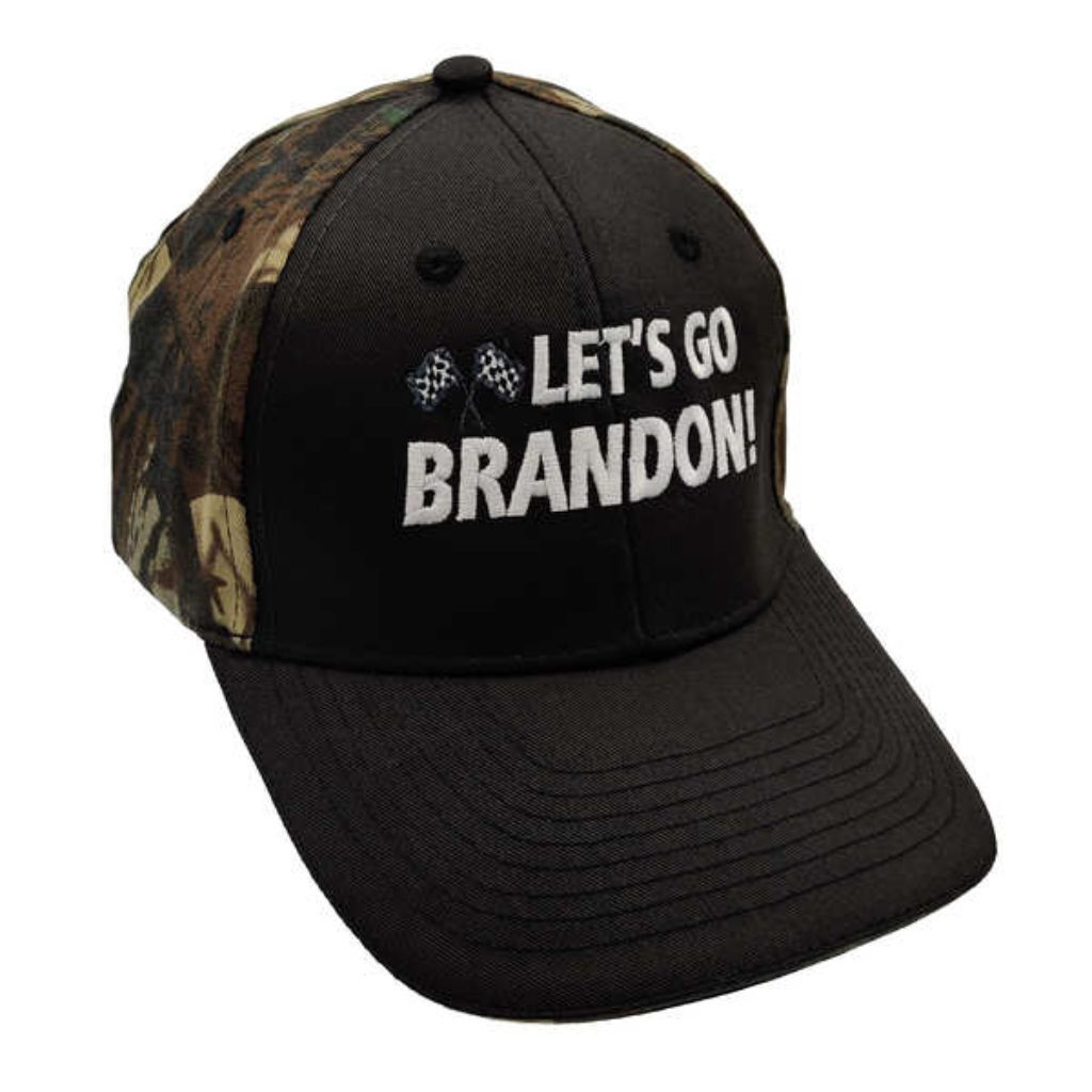 Let's Go Brandon Custom Embroidered Hats (Black/Camo) - PatriotDepot.com