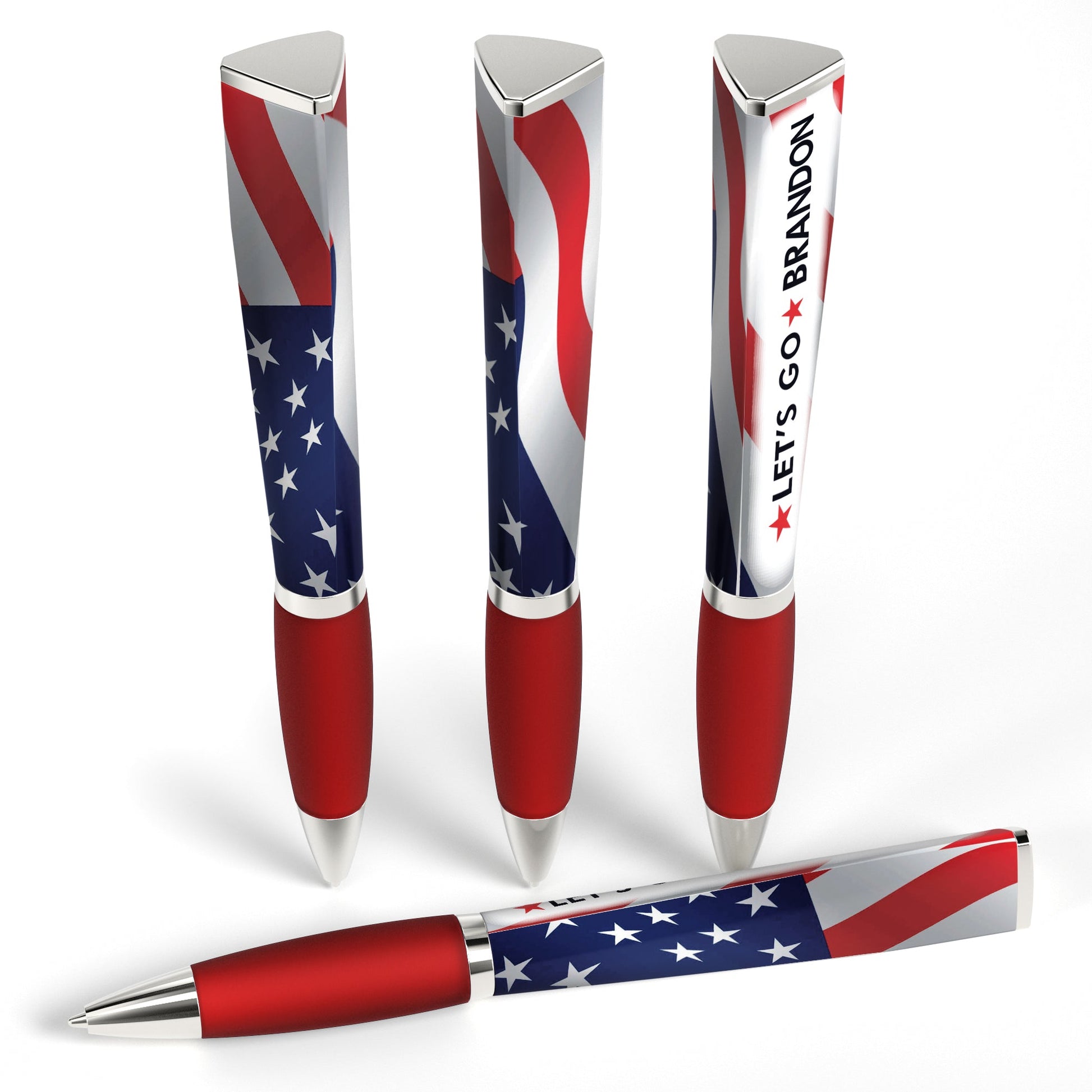 Let's Go Brandon Patriotic Performance Pen (3 Sided Design) w/ case - PatriotDepot.com