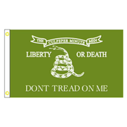Liberty or Death Culpeper Minutemen (Olive) 3'x5' Flag - PatriotDepot.com