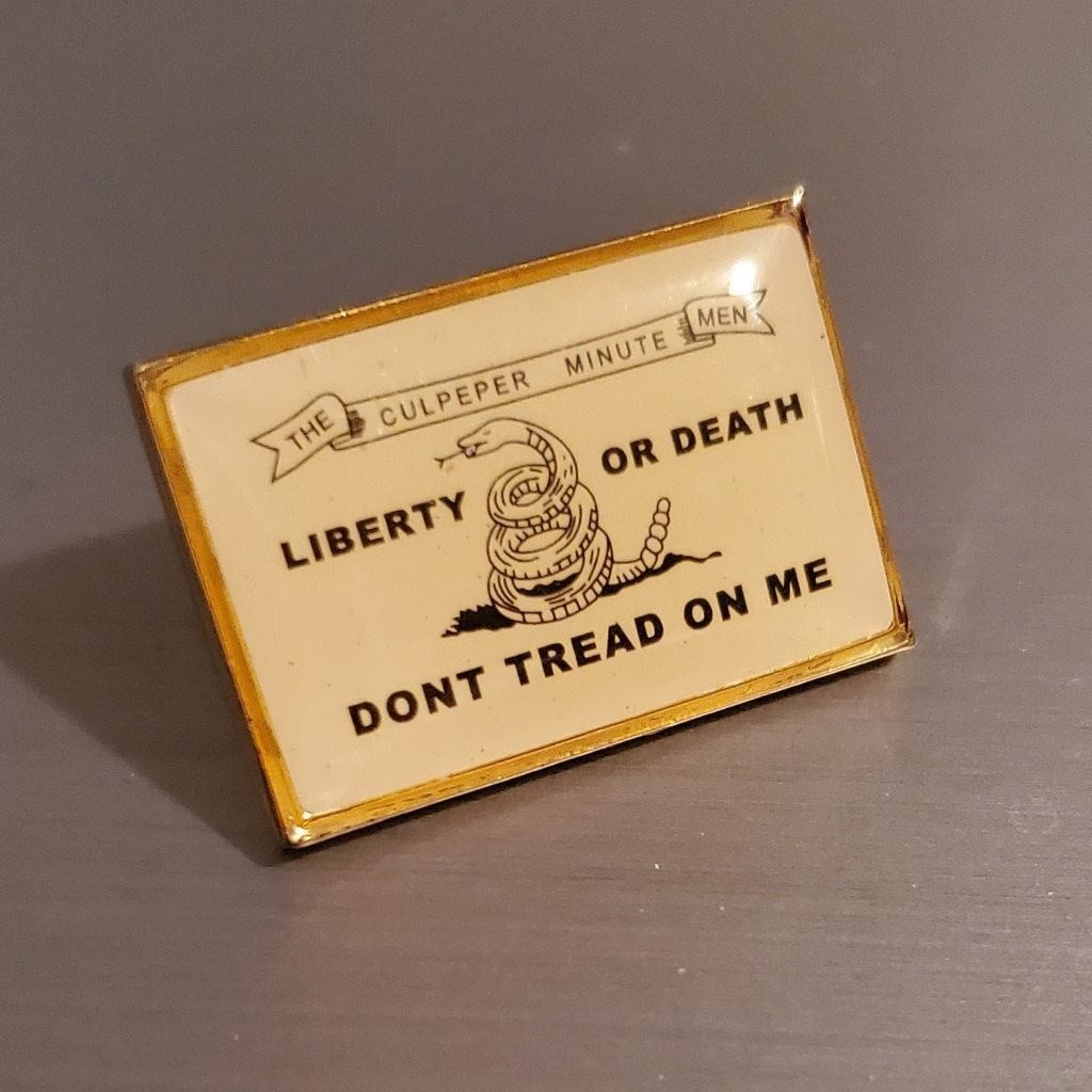 Liberty or Death Don't Tread on Me Culpeper Minutemen Lapel Pin - PatriotDepot.com