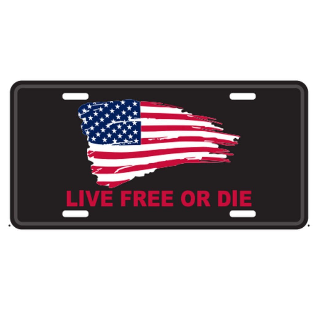 Live Free or Die Aluminum License Plate - PatriotDepot.com
