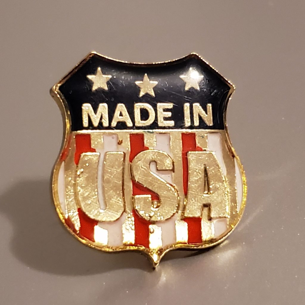 Made In USA Enamel Lapel Pin - PatriotDepot.com