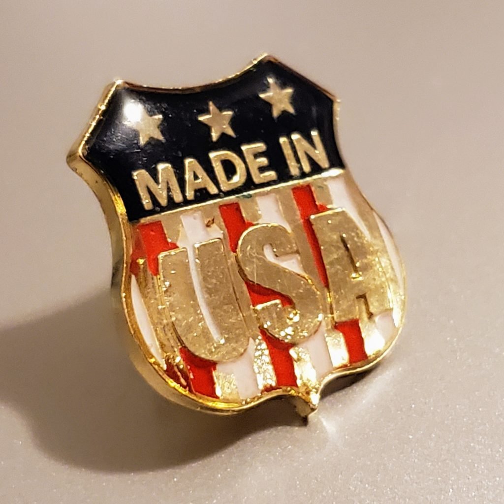 Made In USA Enamel Lapel Pin - PatriotDepot.com