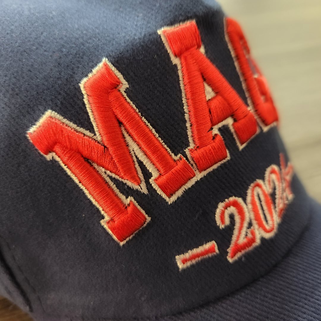 MAGA 2024 3D Custom Embroidered Hat (Navy) - PatriotDepot.com