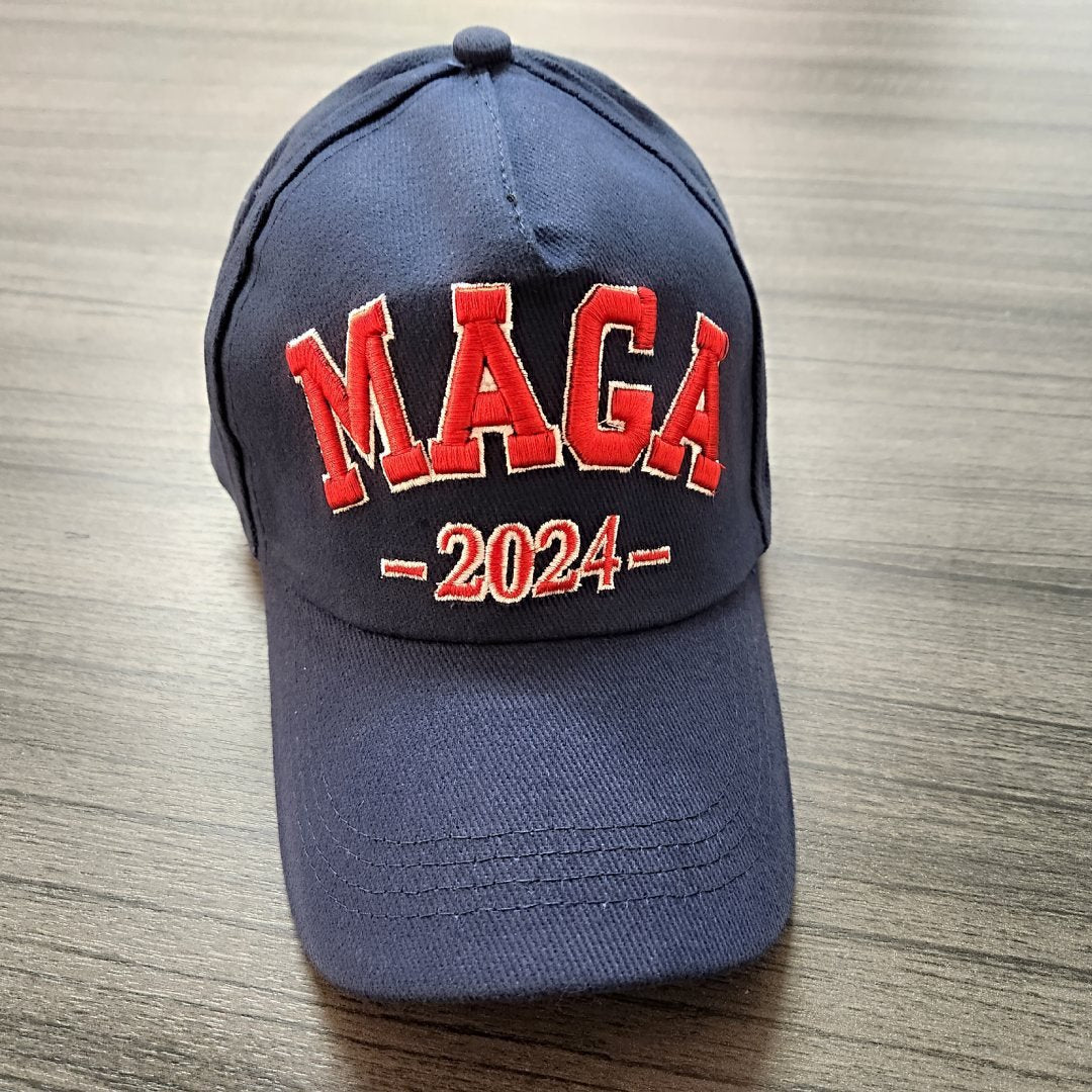 MAGA 2024 3D Custom Embroidered Hat (Navy) - PatriotDepot.com