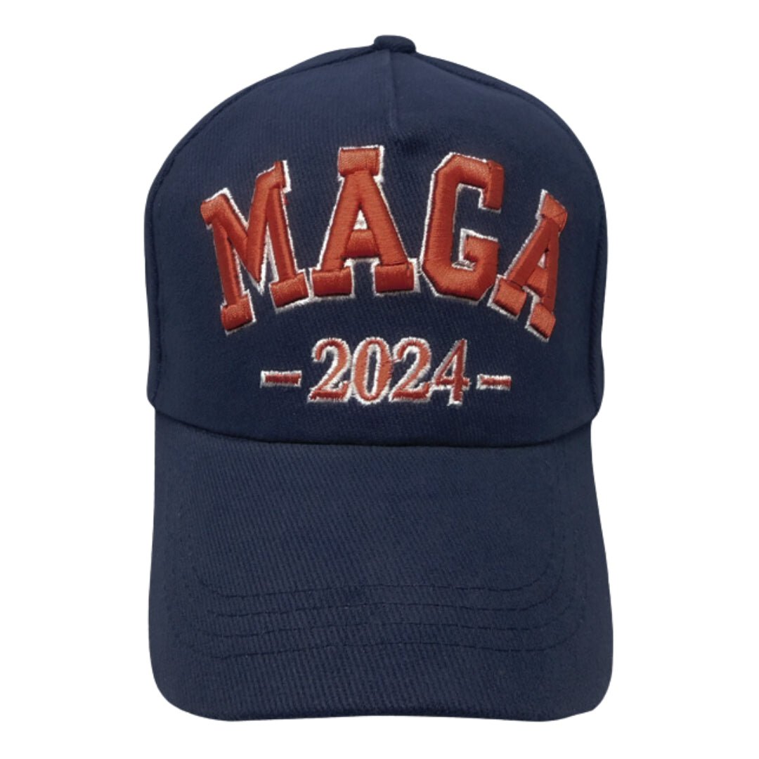 MAGA 2024 3D Custom Embroidered Hat (Navy) - PatriotDepot.com