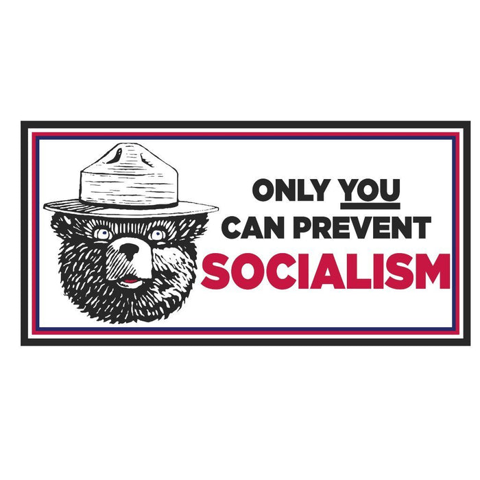MAGA BEAR: Only You Can Prevent Socialism Weatherproof Bumper Sticker