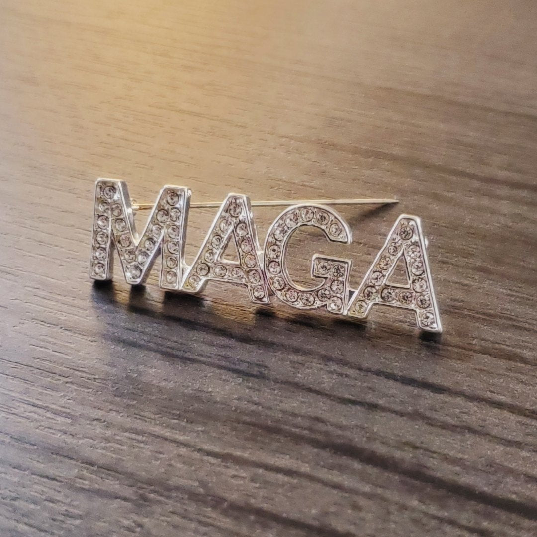 MAGA Rhinestone Brooch - PatriotDepot.com