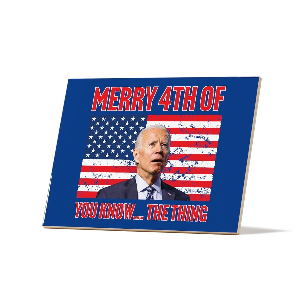 Merry 4th Ceramic Photo Tile - PatriotDepot.com