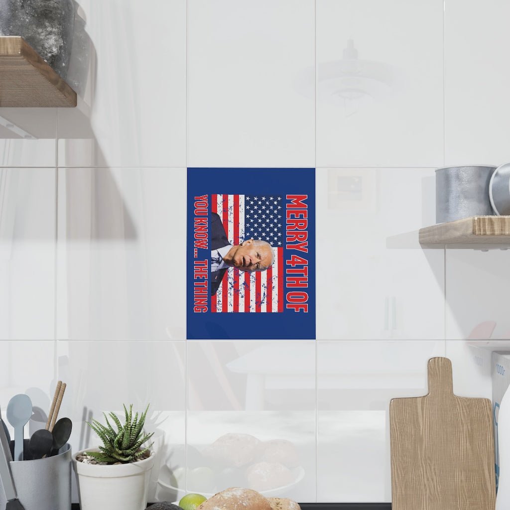 Merry 4th Ceramic Photo Tile - PatriotDepot.com