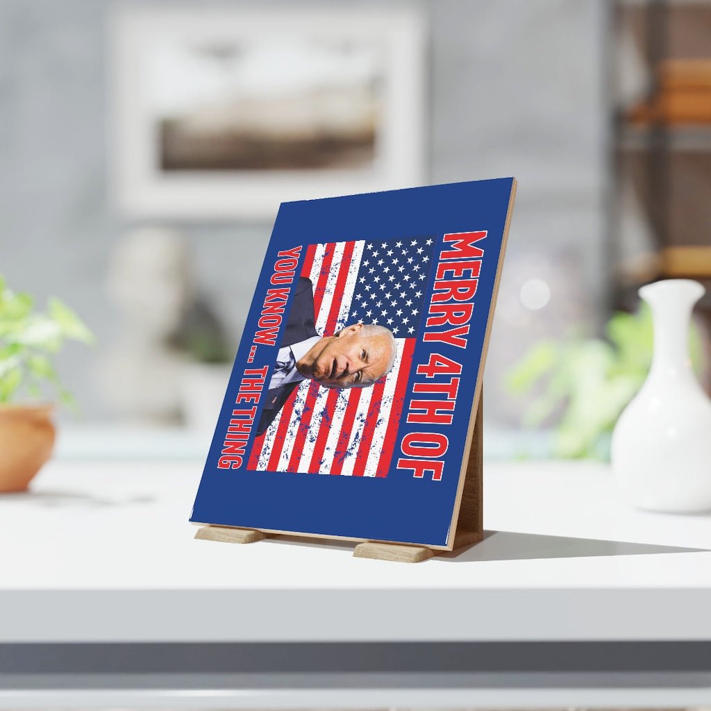 Merry 4th Ceramic Photo Tile - PatriotDepot.com