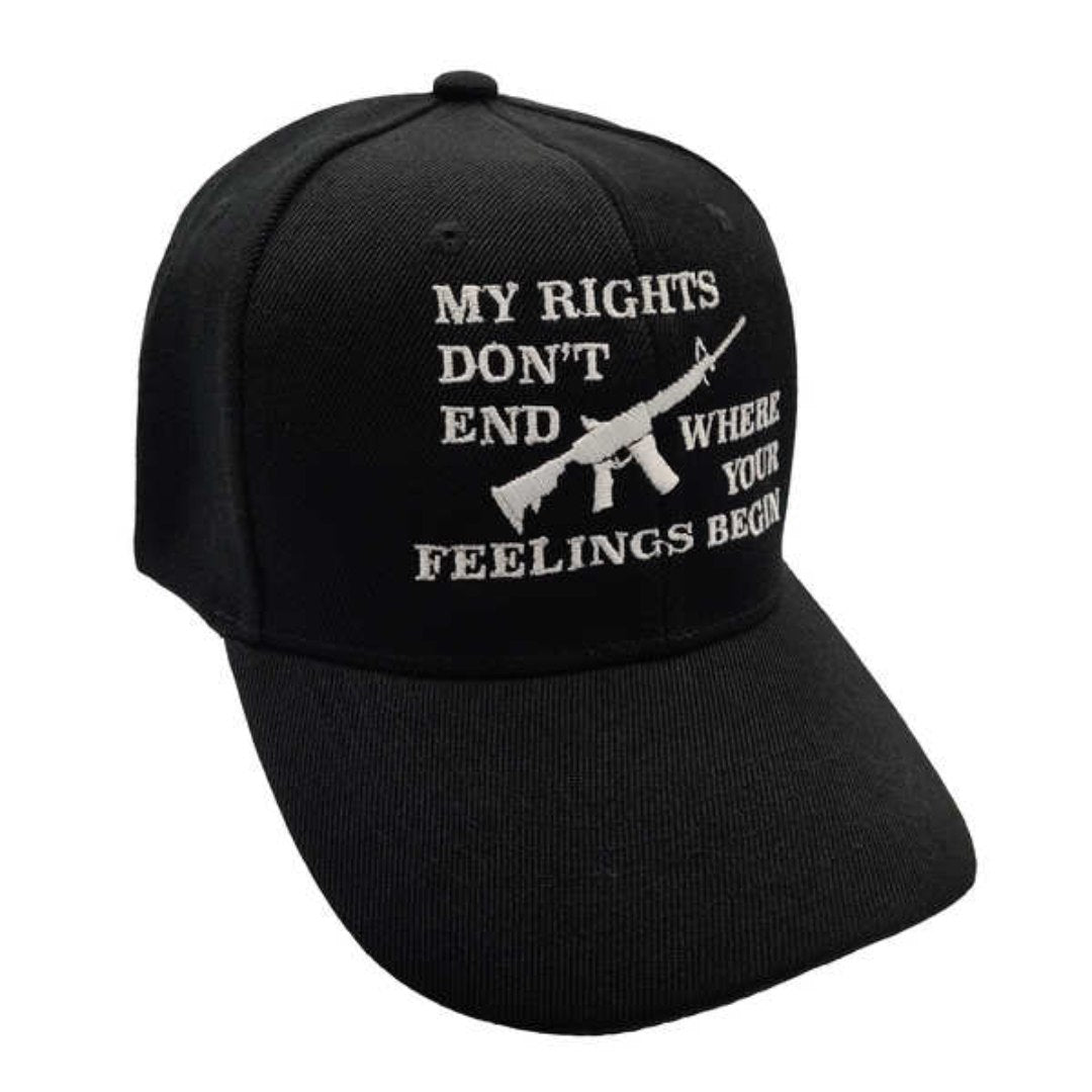 My Rights Don't End Where Your Feelings Begin Embroidered Hat (Black) - PatriotDepot.com