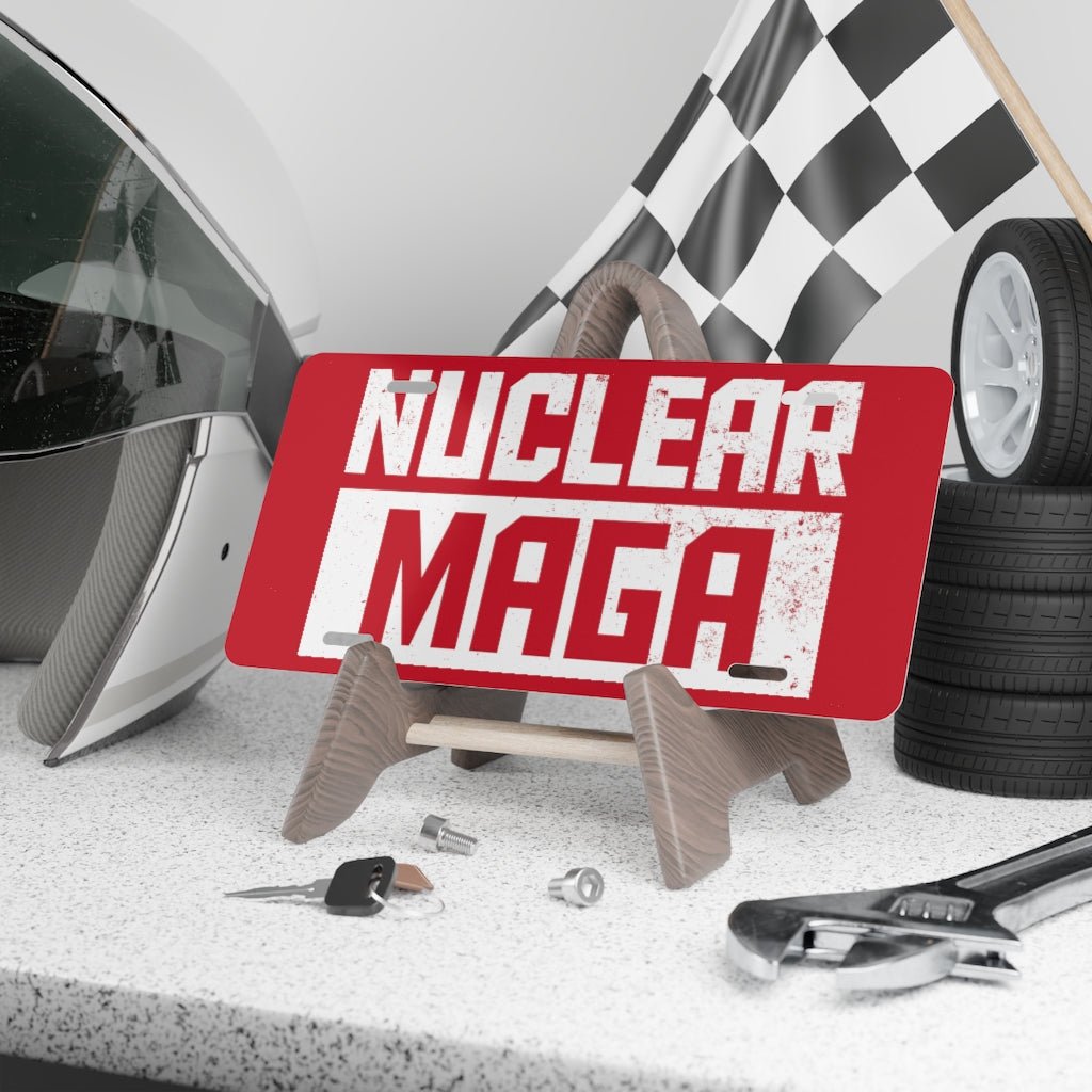 Nuclear MAGA Aluminum Vanity Plate - PatriotDepot.com