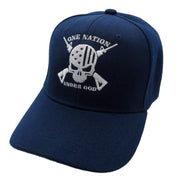 One Nation Under God Skull Custom Embroidered Hat (Navy) - PatriotDepot.com