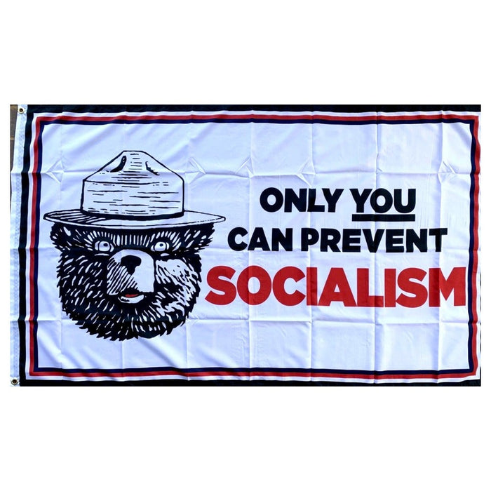 Only You Can Prevent Socialism Bear 3'x5' Flag