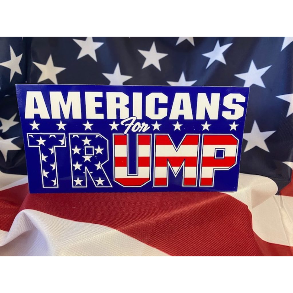 Patriotic Americans for Trump Bumper Sticker (Blue) - PatriotDepot.com