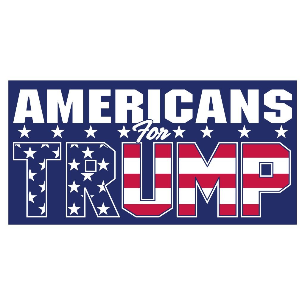 Patriotic Americans for Trump Bumper Sticker (Blue) - PatriotDepot.com