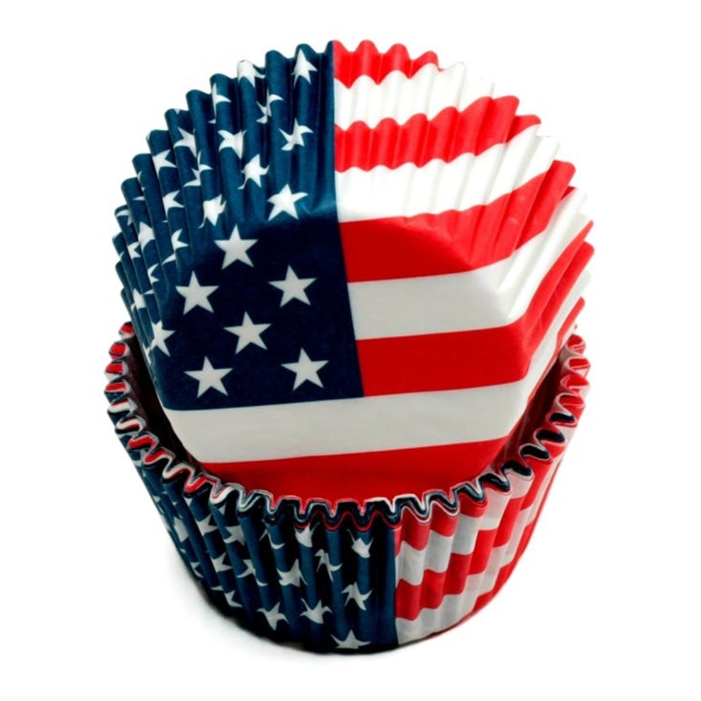 Patriotic Flag Baking Cups (50 pieces) - PatriotDepot.com